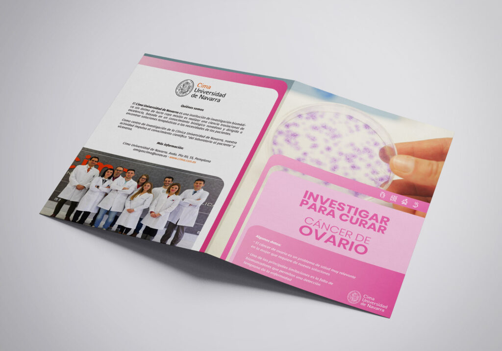 Diseño de folleto sobre el cáncer de Ovario | Protocolo 66, Navarra