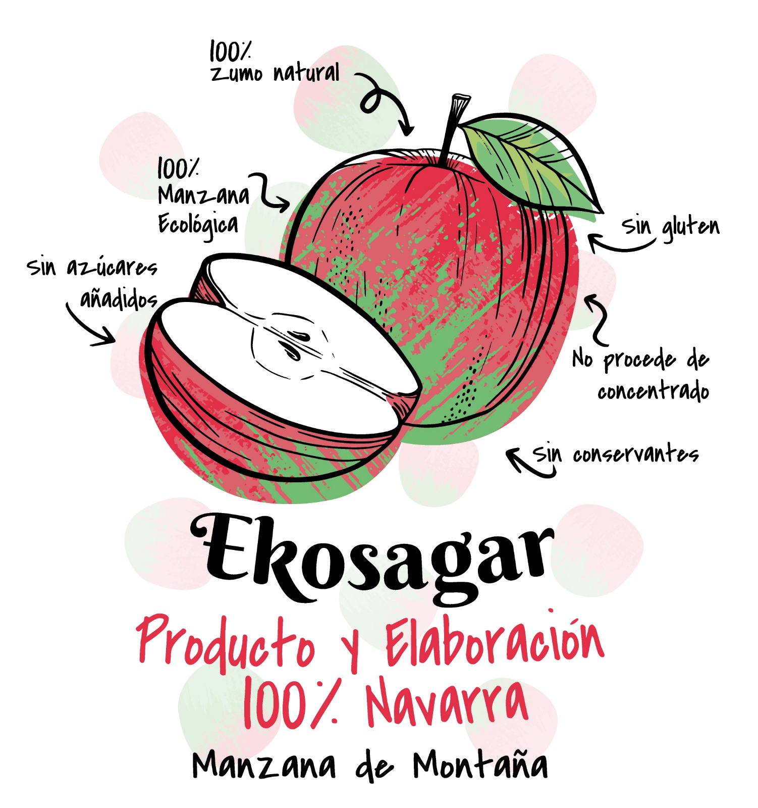 Diseño de etiqueta del zumo de manzana de Ekosagar