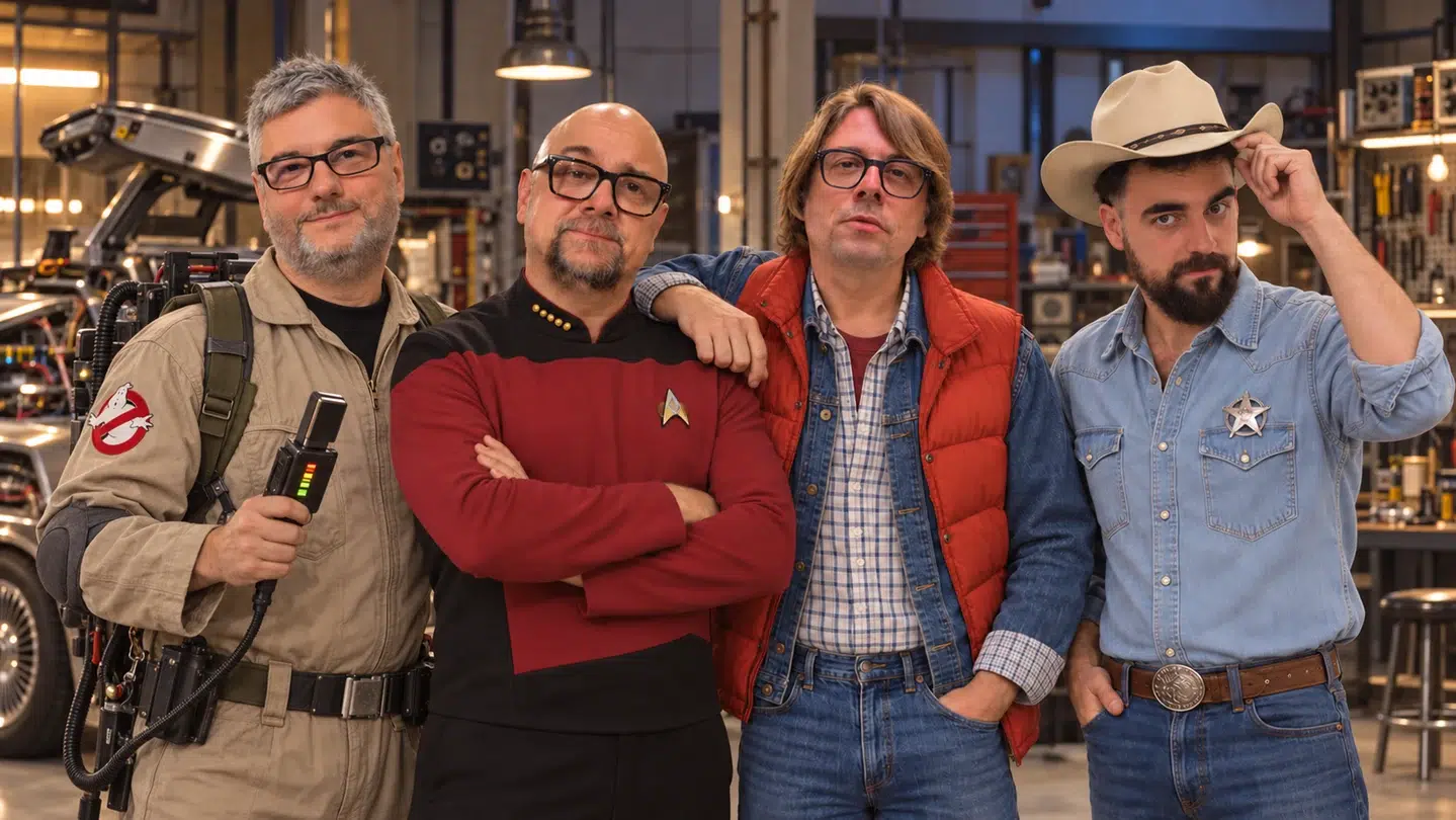 Equipo de Protocolo 66: Pablo Jaso como Egon Spengler, Pablo Uría como Jean-Luc Picard, Jorge Pérez como Marty McFly y Fernando Osés como Walker Texas Ranger