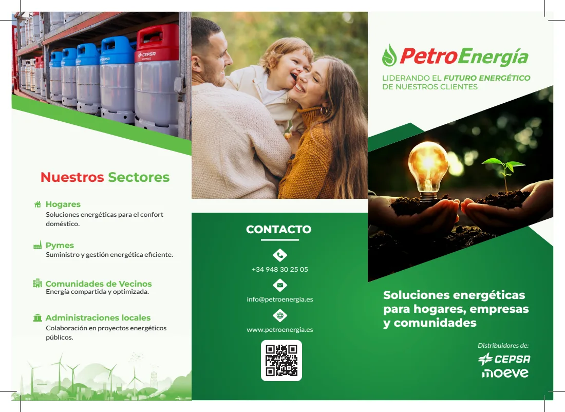 Cara exterior completa del tríptico de PetroEnergía