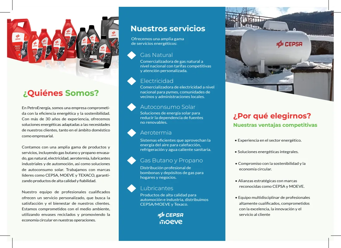 Cara interior completa del tríptico de PetroEnergía