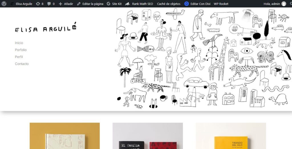 Captura de la web de Elisa Arguilé, diseñada y desarrollada por Protocolo 66